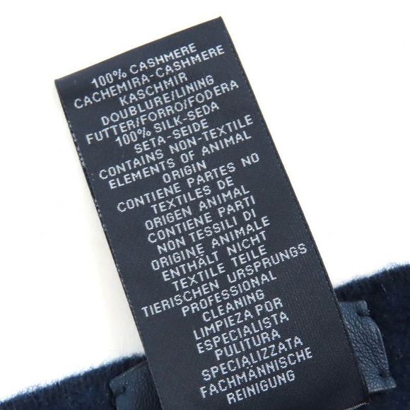 Hermes H259096s Allumet Pocket 100% Cashmere Marine/cobalt Leather Tag Fringe - Picture 9 of 9